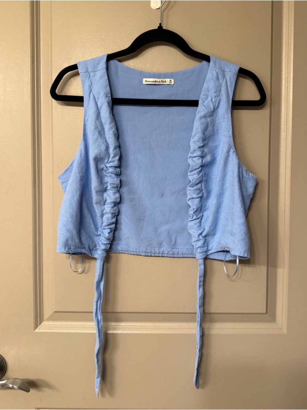 Abercrombie & Fitch Linen Tie-Front Crop Top - Picture 7 of 11
